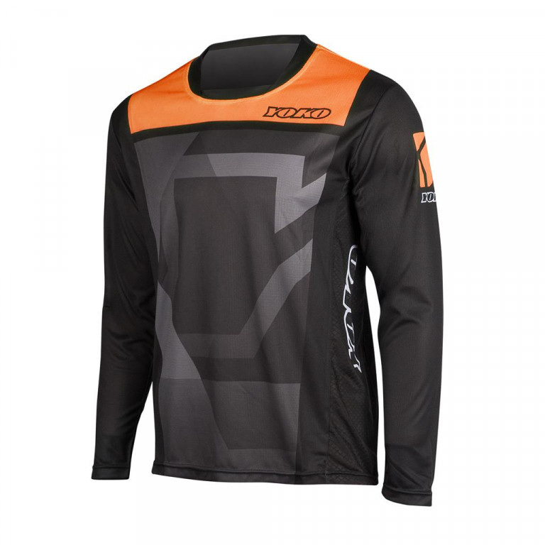 Motokrosový dres YOKO KISA čierno / oranžové XXXL