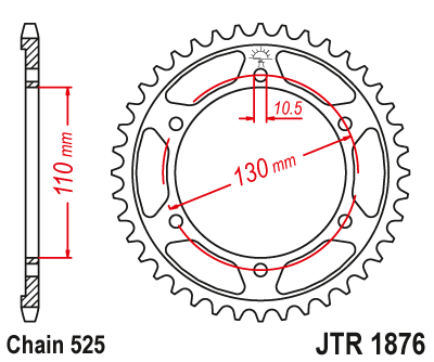 Reťazová rozeta JT JTR 1876-50 50T, 525